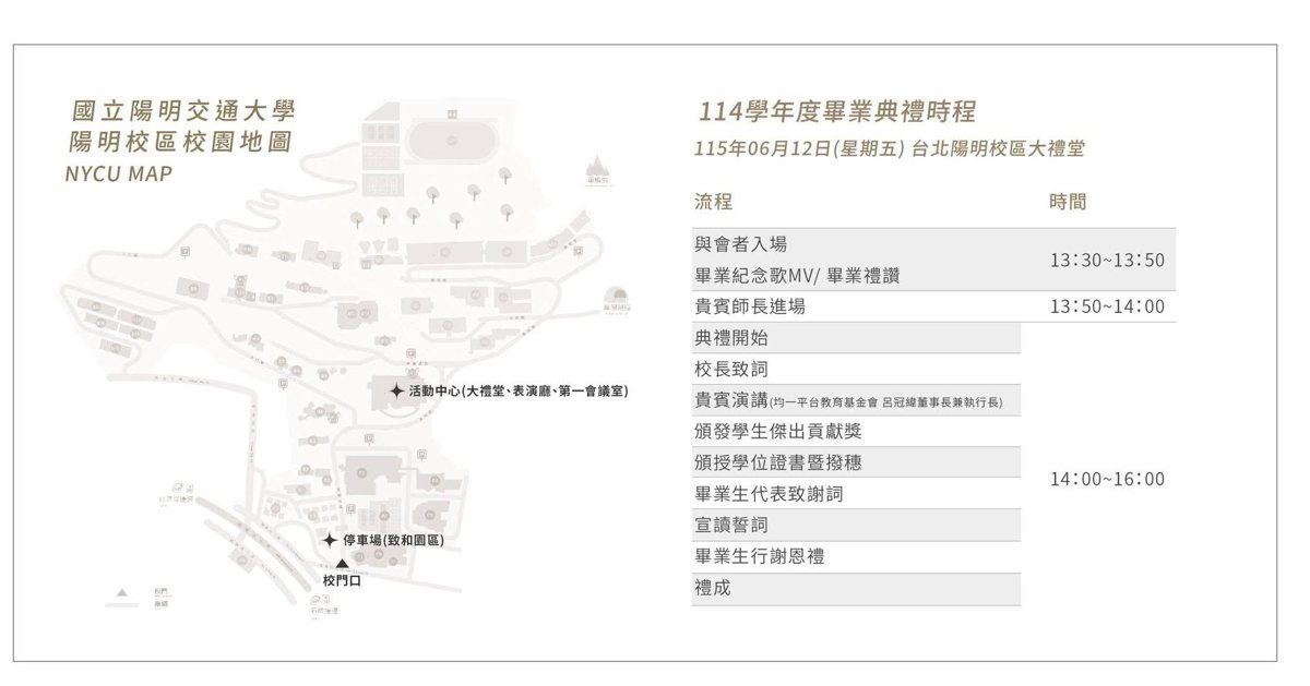 陽明交通大學114學年度畢業典禮 活動海報