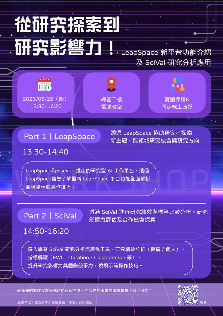 InCites 基礎與 Web of Science Research Intelligence 活動海報