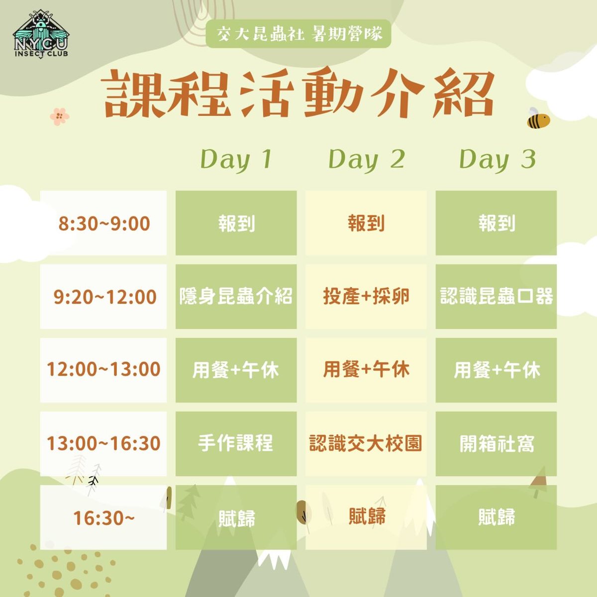 交大昆蟲社暑期營隊 活動海報